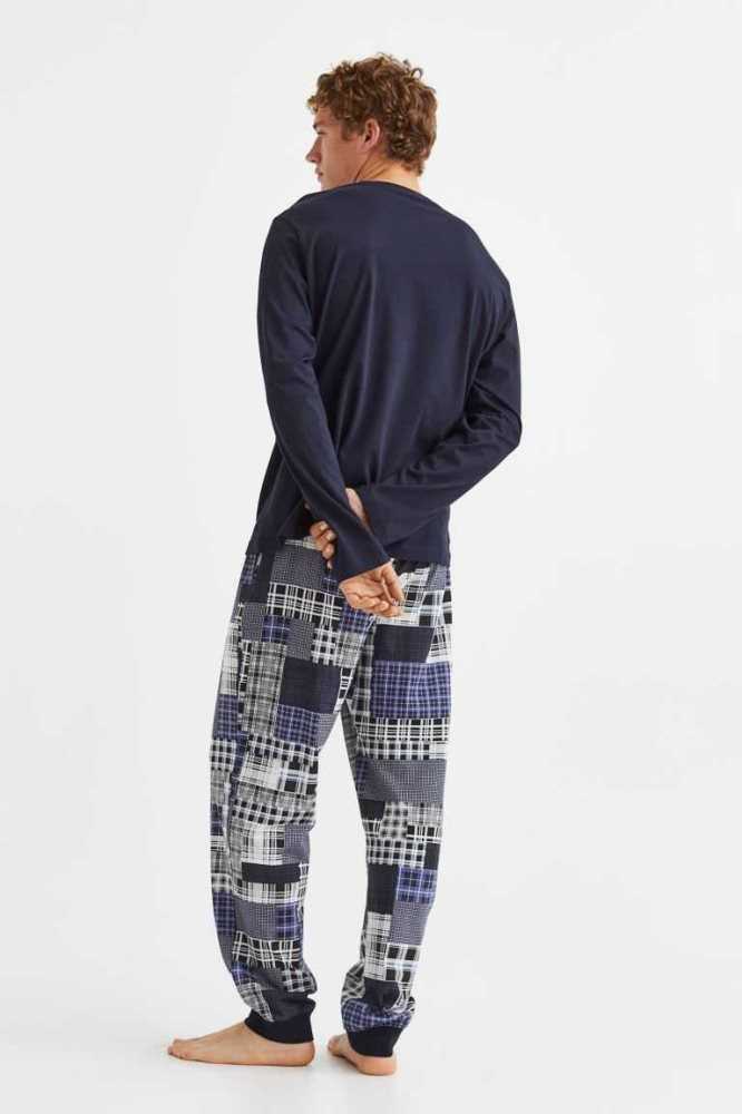 H&M Pajamas Loungewear Herren Weiß Dunkelgrau | 3029-HTCNZ