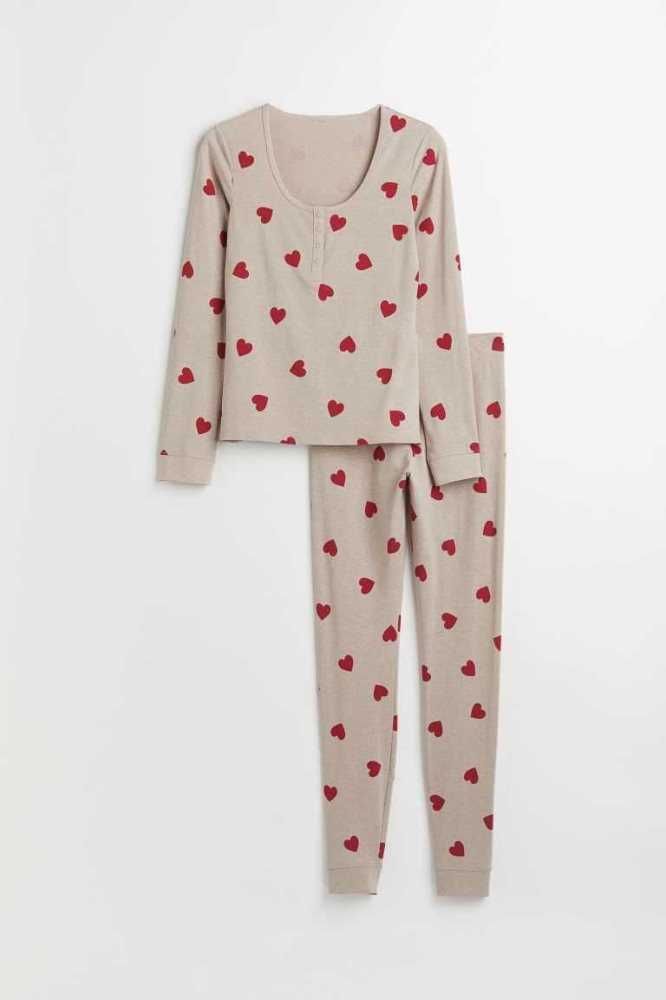 H&M Pajamas Nachtwäsche Damen Rot | 3740-VDQTE