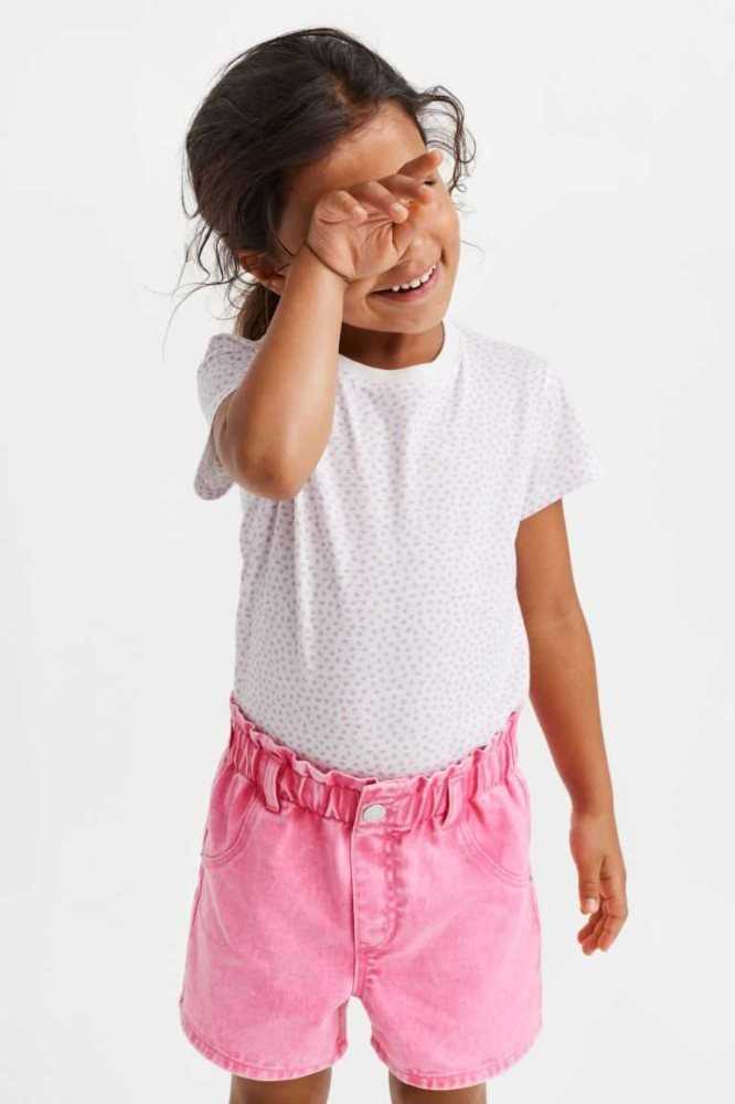 H&M Paper-bag Kurze Hose Kinder Rosa | 2396-FQMCV