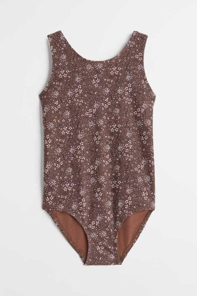 H&M Patterned Badeanzüge Kinder Braun | 5298-XCEDZ