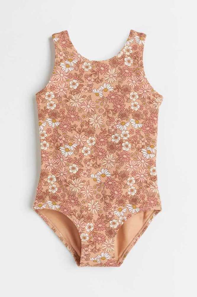 H&M Patterned Badeanzüge Kinder Braun | 5298-XCEDZ