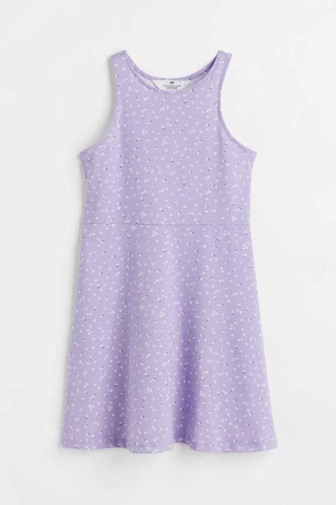 H&M Patterned Jersey Kurzes Kleid Kinder Dunkelgrau | 6045-OQTUX