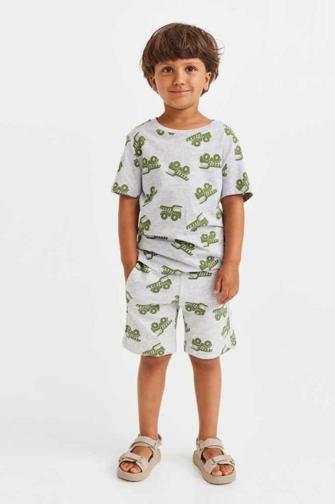 H&M Patterned Kurze Hose Kinder Gelb | 9812-FCBRI