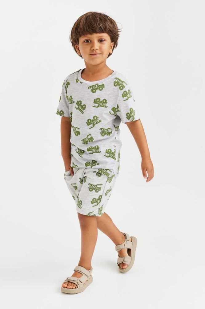 H&M Patterned Kurze Hose Kinder Gelb | 9812-FCBRI