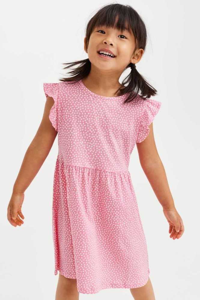 H&M Patterned Kurzes Kleid Kinder Gelb | 5741-QDURX