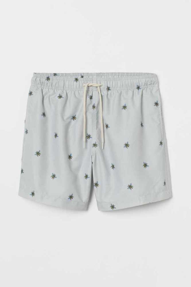 H&M Patterned Shorts Bademode Herren Dunkelgrau | 4815-OVZHG