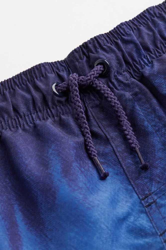 H&M Patterned Shorts Bademode Kinder Blau | 4281-QZWBJ