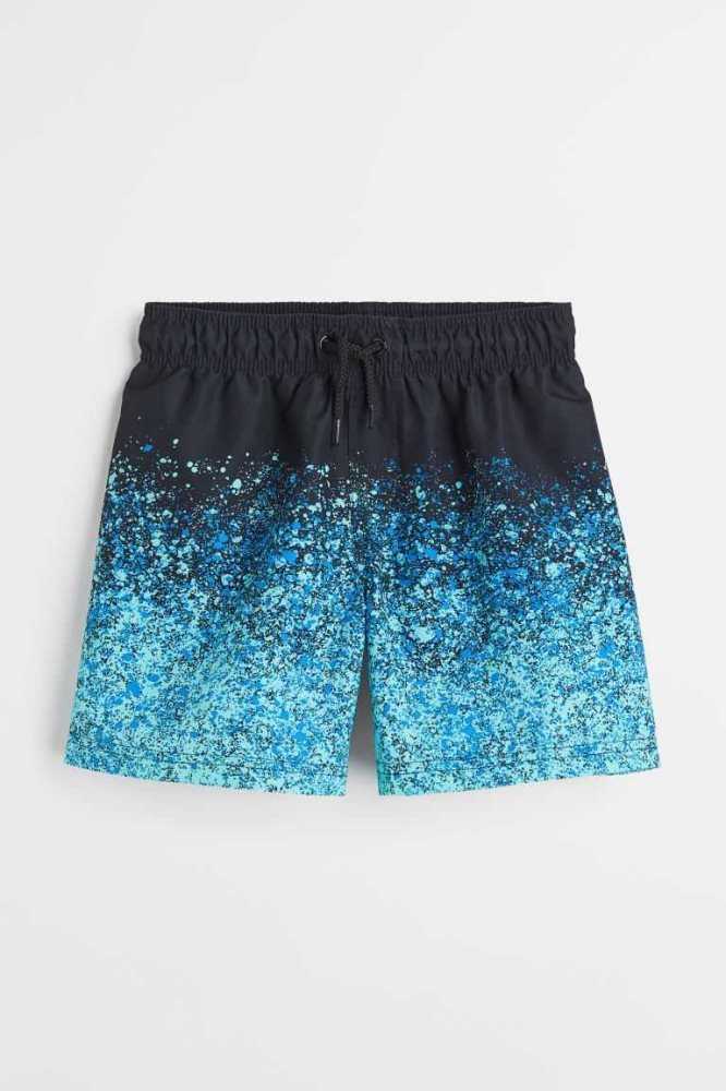 H&M Patterned Shorts Bademode Kinder Blau | 4281-QZWBJ