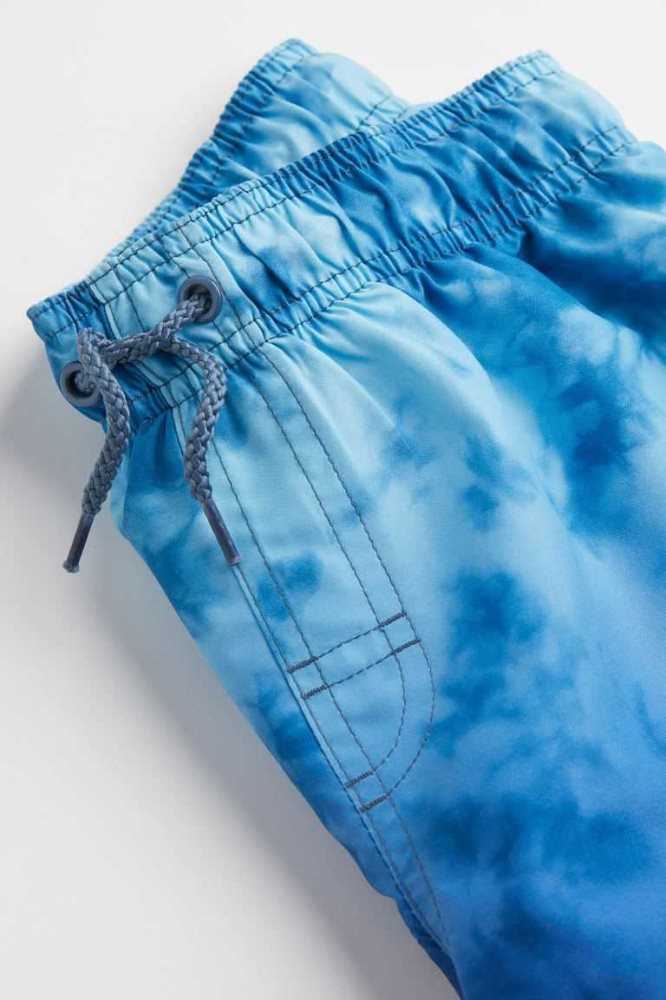 H&M Patterned Shorts Bademode Kinder Blau | 4281-QZWBJ