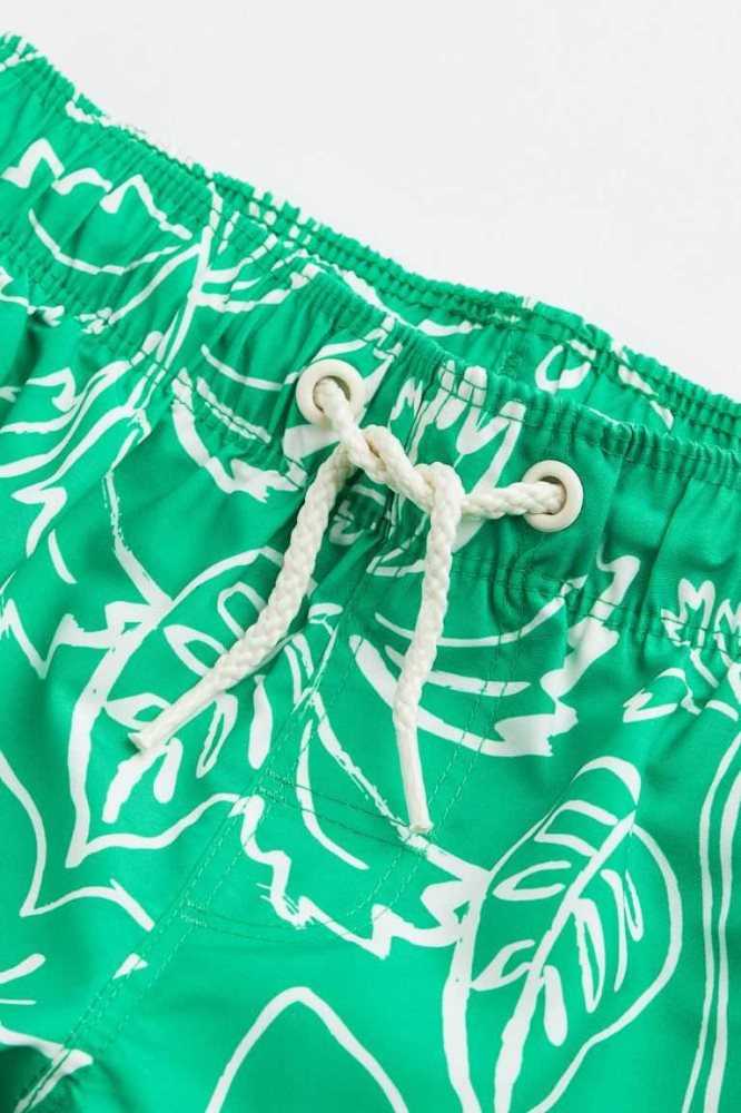 H&M Patterned Shorts Bademode Kinder Grün | 0512-UWLFT