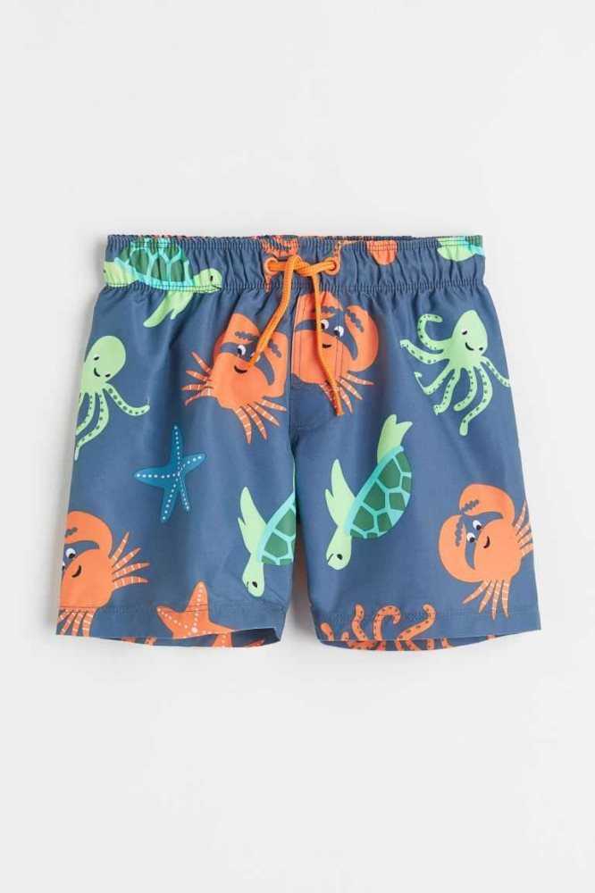 H&M Patterned Shorts Bademode Kinder Grün | 7120-DSOBH