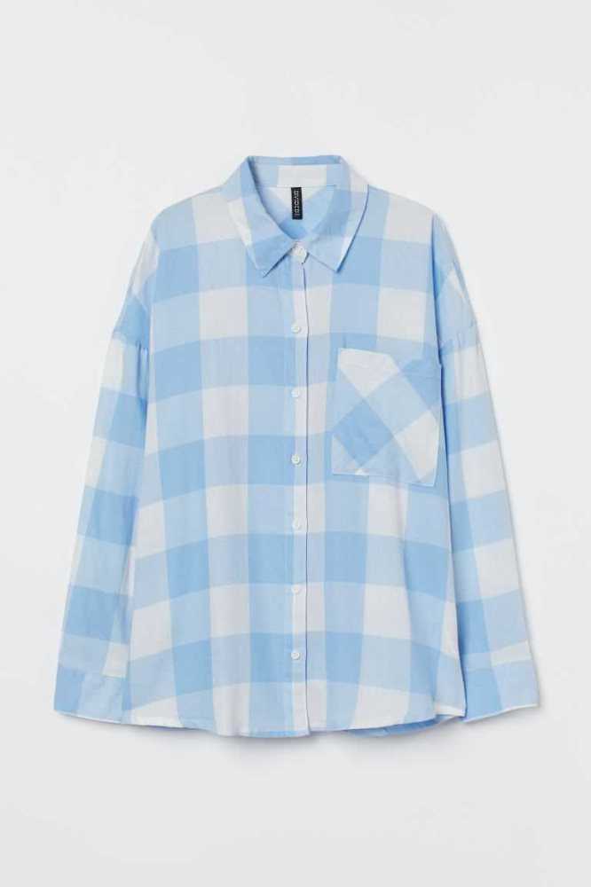 H&M Plaid Shirt Bluse Damen Rosa | 8397-LBHJR