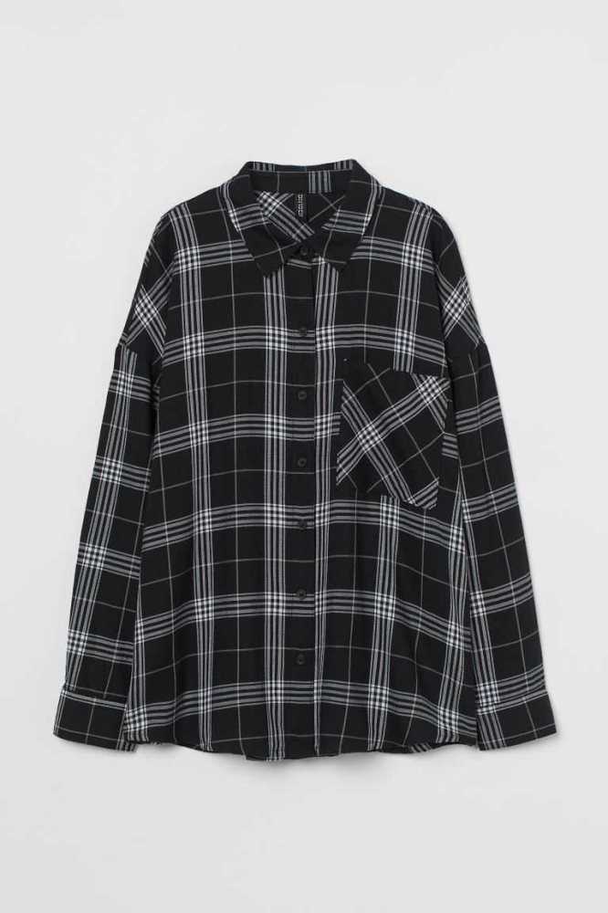 H&M Plaid Shirt Bluse Damen Rot | 9715-AXTJC