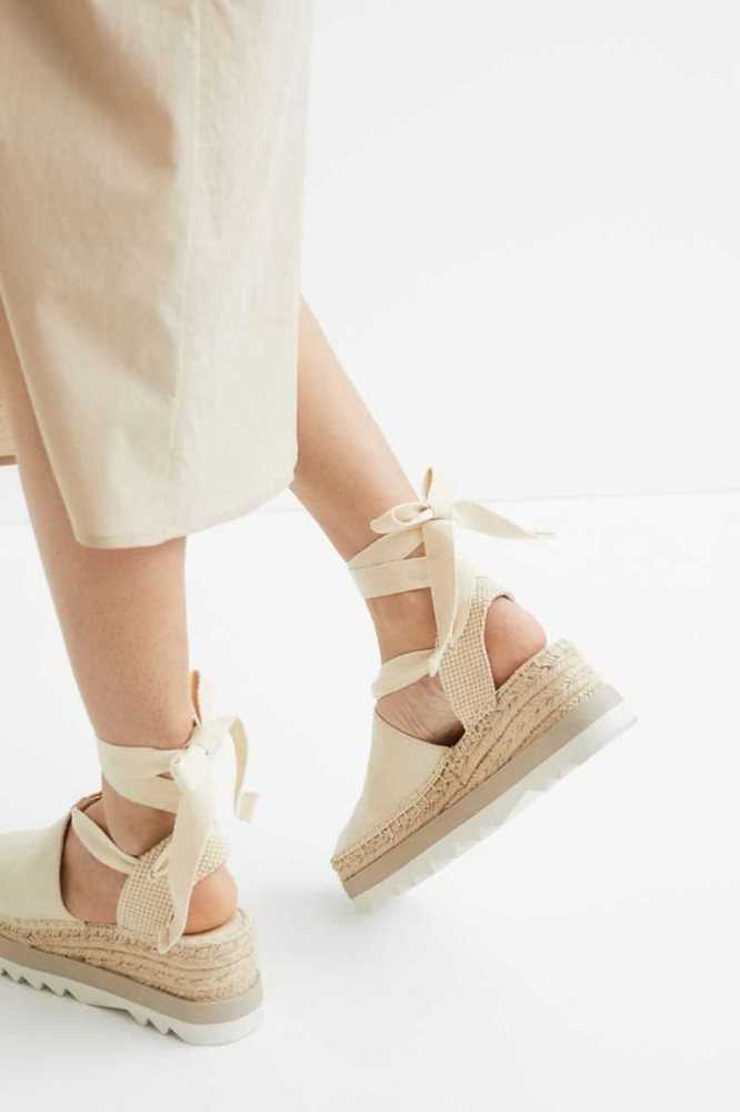 H&M Plattform Espadrilles Espadrilles Damen Weiß | 3864-OWADC