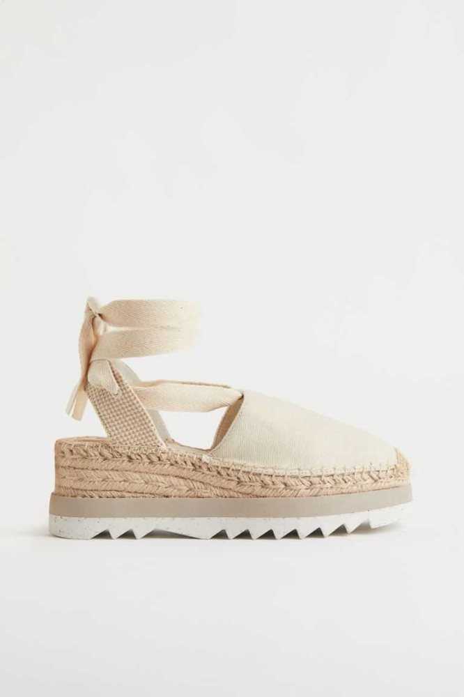 H&M Plattform Espadrilles Espadrilles Damen Weiß | 3864-OWADC