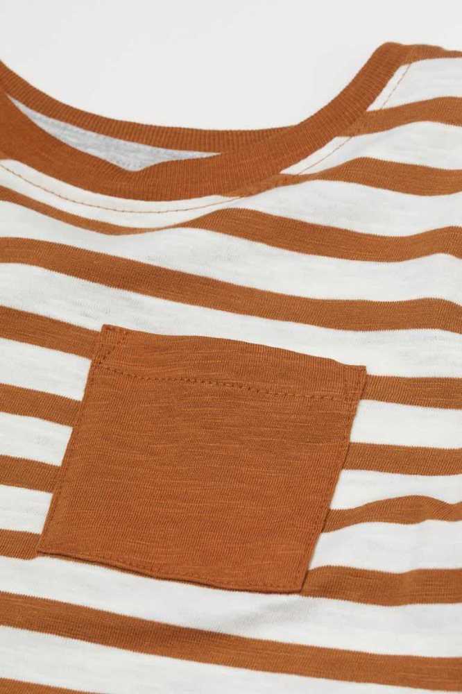 H&M Pocket-detail Shirt Jersey Kinder Braun | 3681-BLHTR