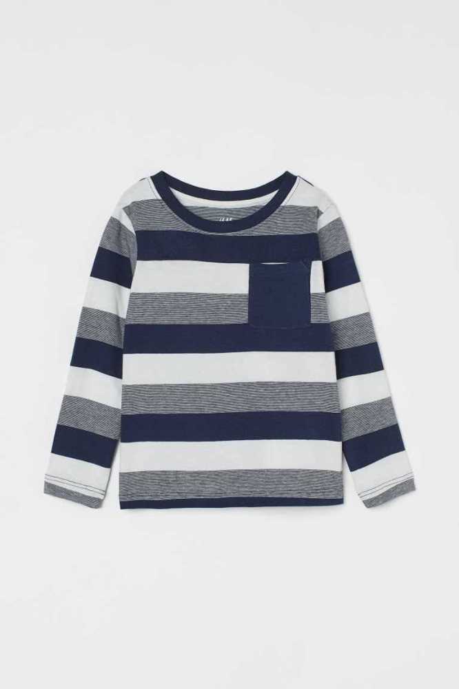 H&M Pocket-detail Shirt Jersey Kinder Braun | 3681-BLHTR