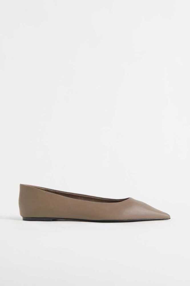 H&M Pointed Flache Schuhe Damen Schwarz | 1583-DHKST