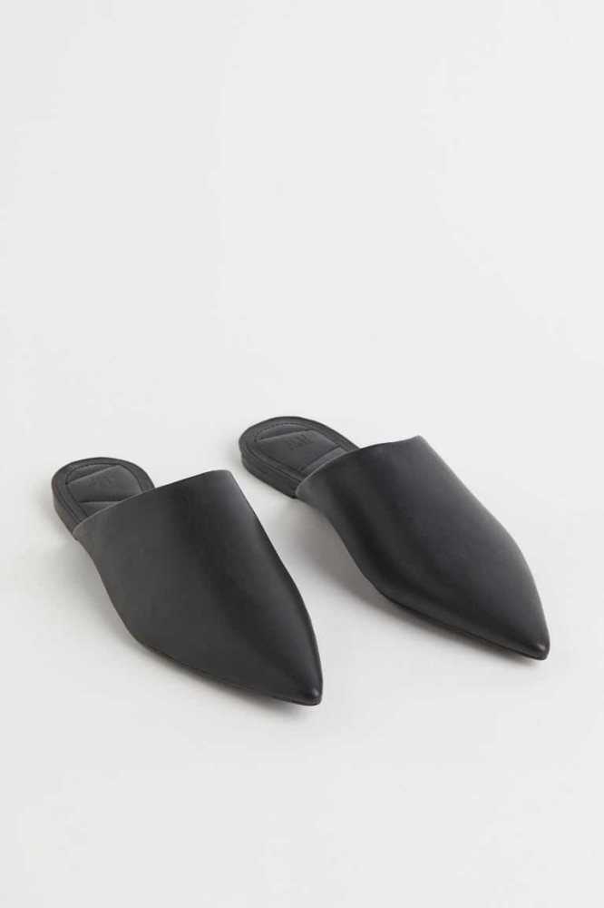 H&M Pointed Mules Damen Schwarz | 3567-UHERA