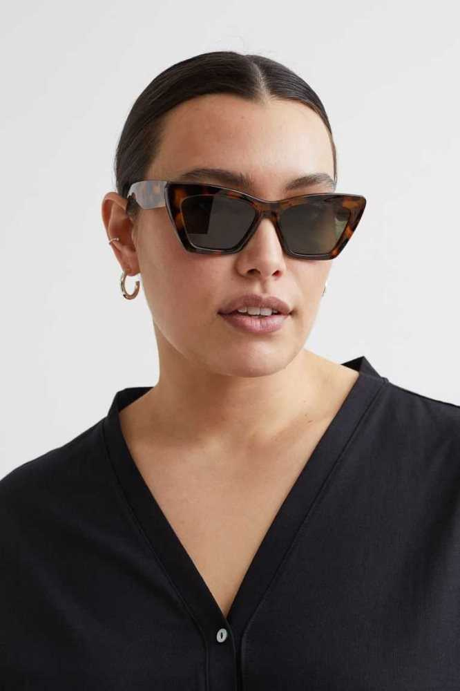 H&M Polarized Sonnenbrille Damen Schwarz | 9054-TLNYF