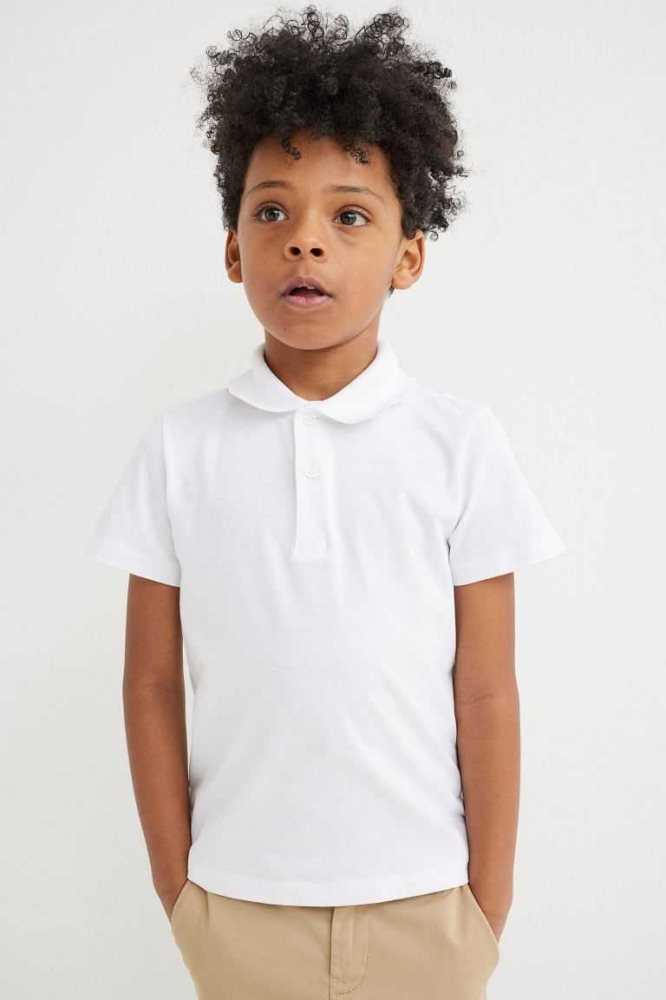 H&M Polo Hemd Kinder Hellblau | 8156-LJPGV