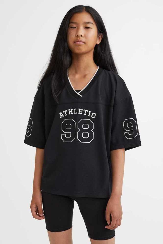 H&M Printed Basketball Sportbekleidung Kinder Schwarz | 2708-TUYVP