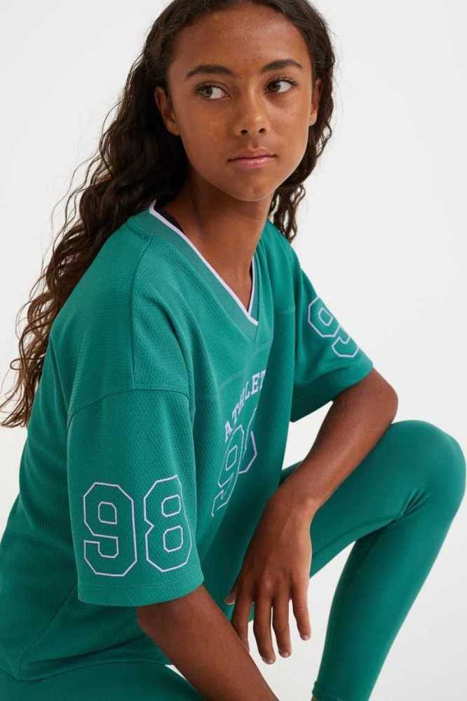 H&M Printed Basketball Sportbekleidung Kinder Weiß | 2759-KTHNC