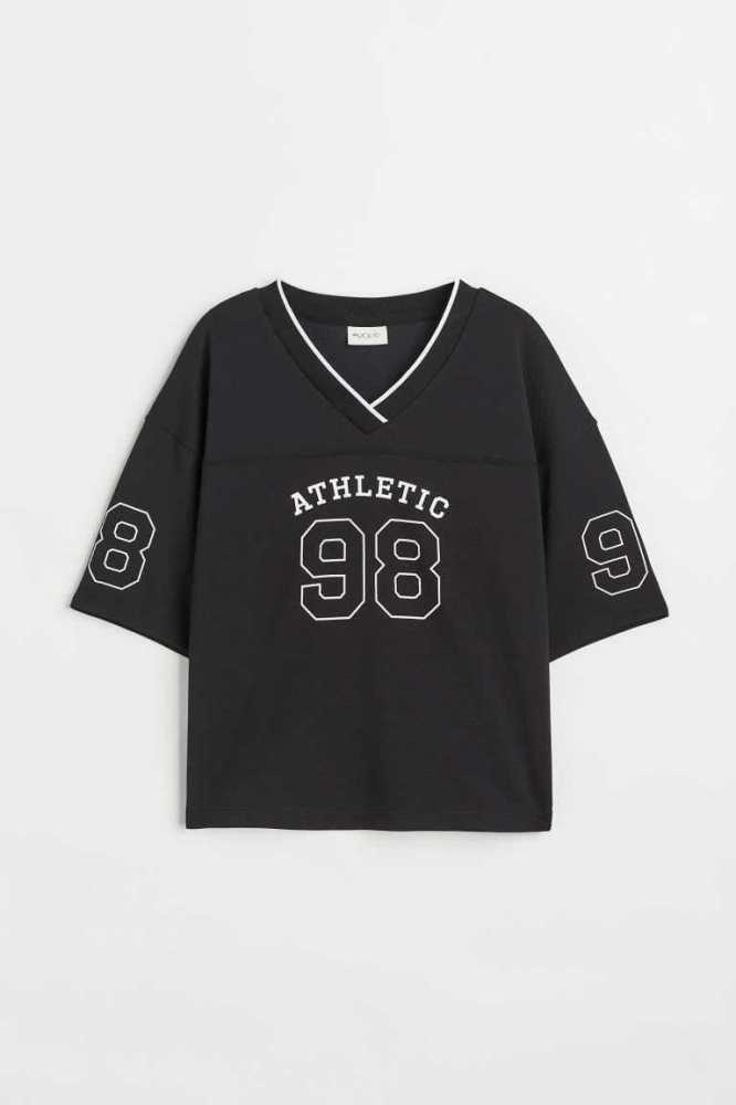 H&M Printed Basketball Sportbekleidung Kinder Schwarz | 3154-HQDXB