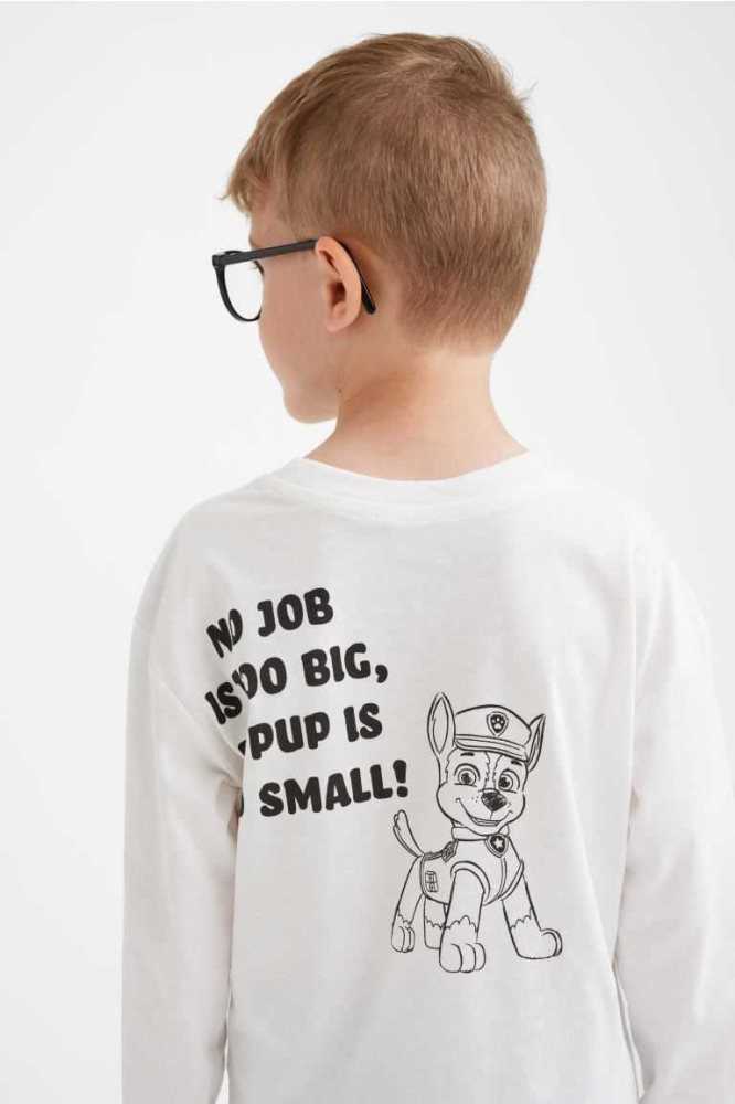 H&M Printed Baumwoll Shirt Jersey Kinder Dunkelgrau | 0315-WZHCN