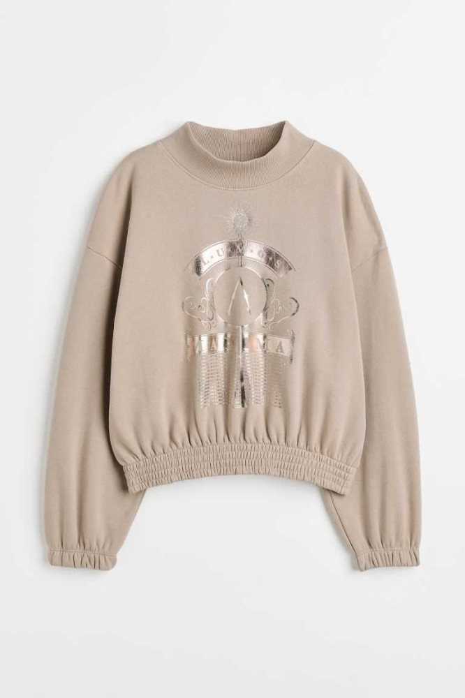 H&M Printed Hemd Kinder Beige | 5638-QWOKA