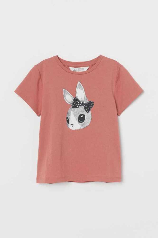 H&M Printed Hemd Kinder Beige Weiß | 5096-BIYPK