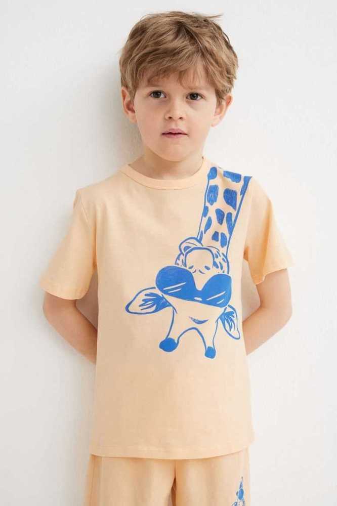 H&M Printed Hemd Kinder Dunkelblau | 5160-XMFHY