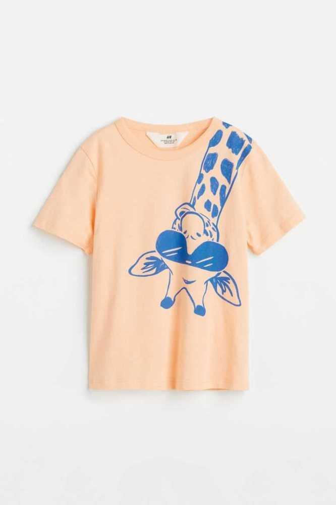 H&M Printed Hemd Kinder Dunkelblau | 5160-XMFHY