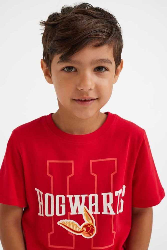 H&M Printed Hemd Kinder Dunkelgelb | 8342-BNCOF