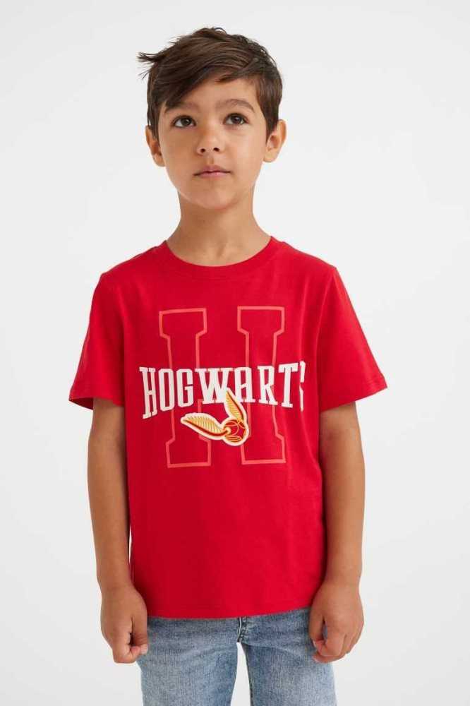 H&M Printed Hemd Kinder Dunkelgelb | 8342-BNCOF