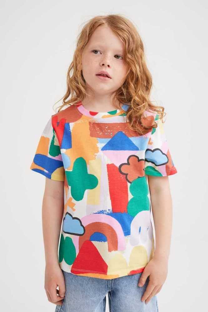 H&M Printed Hemd Kinder Hellgrün | 9274-AJDNC