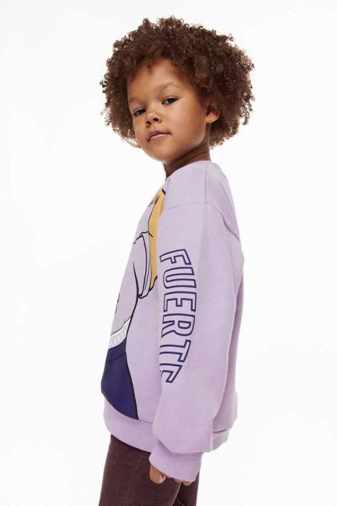 H&M Printed Hemd Kinder Helllila | 2674-QBTXU