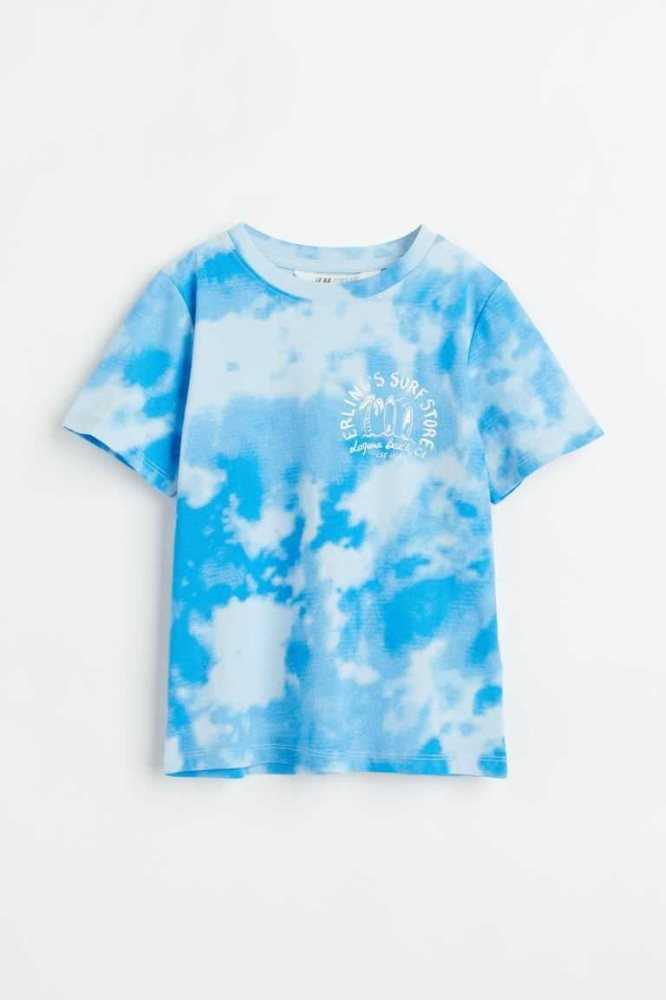 H&M Printed Hemd Kinder Helllila | 6059-MHCWN