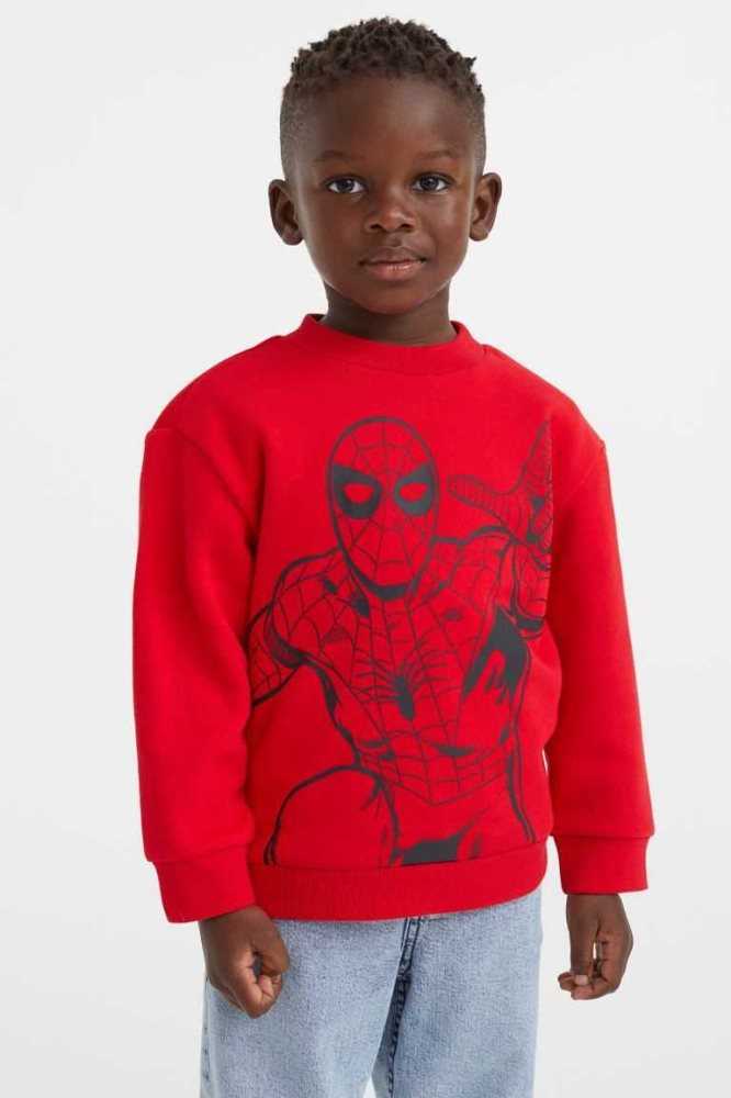 H&M Printed Hemd Kinder Rot | 6951-NRMOF