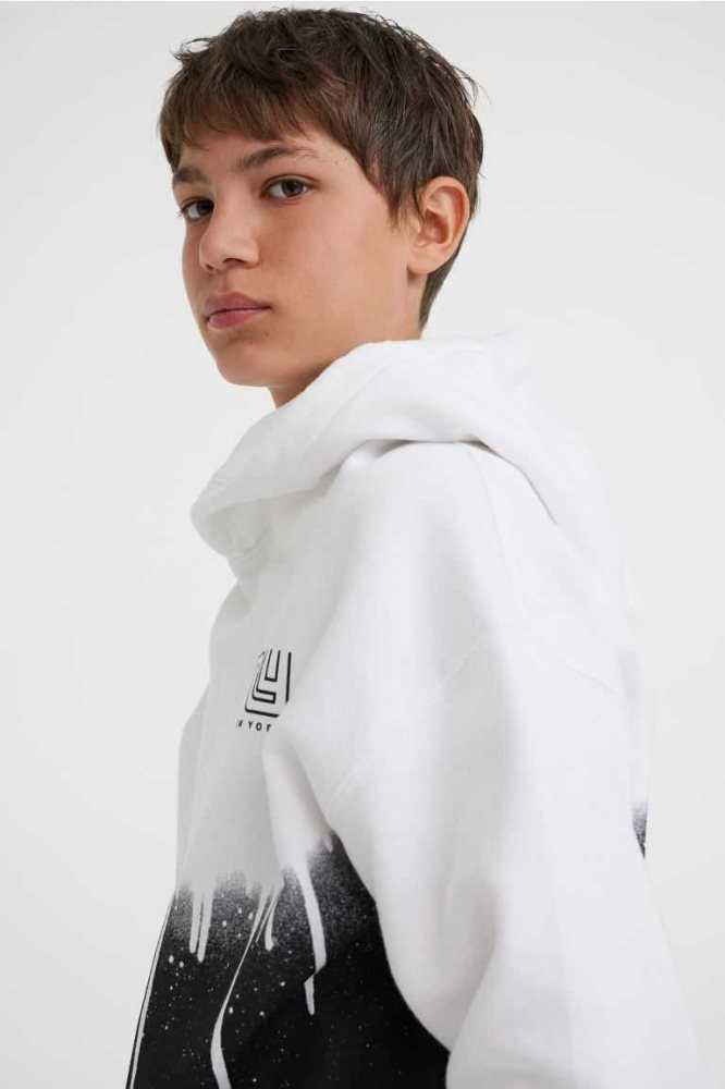 H&M Printed Hoodie Kinder Braun | 2897-MLZSB