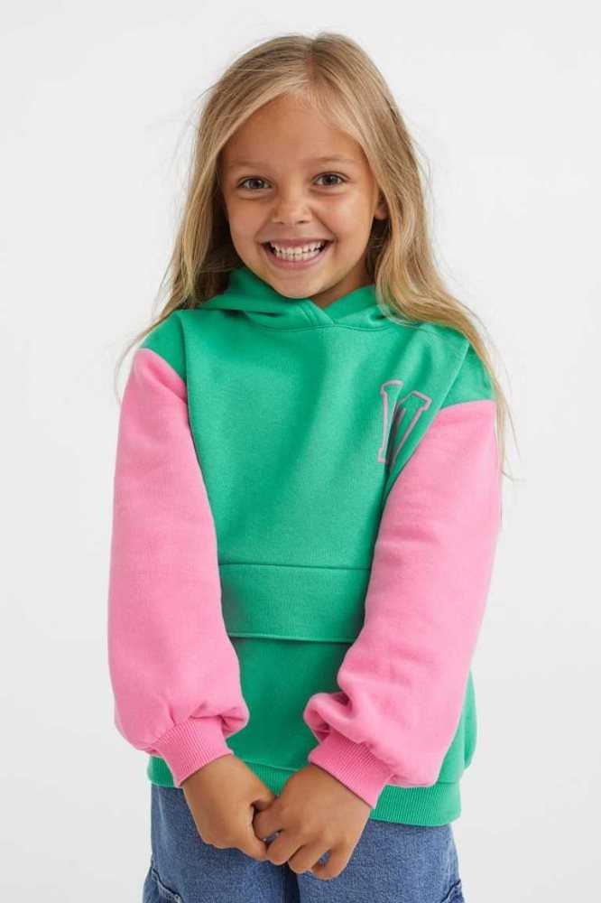 H&M Printed Hoodie Kinder Dunkelblau | 4875-QPIDX