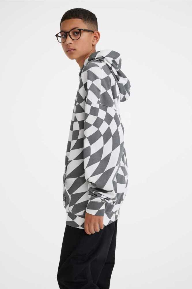 H&M Printed Hoodie Kinder Grau | 6519-IVUME