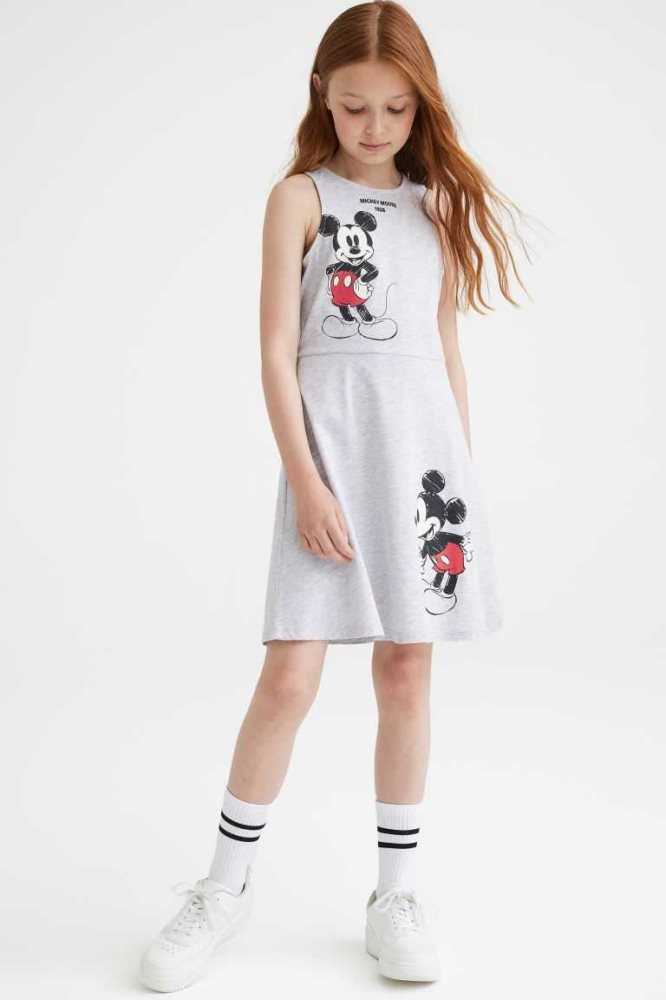 H&M Printed Jersey Kurzes Kleid Kinder Helllila | 8076-XLOBD