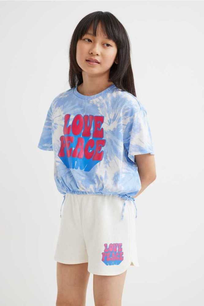 H&M Printed Kurze Hose Kinder Weiß | 2931-PEURZ