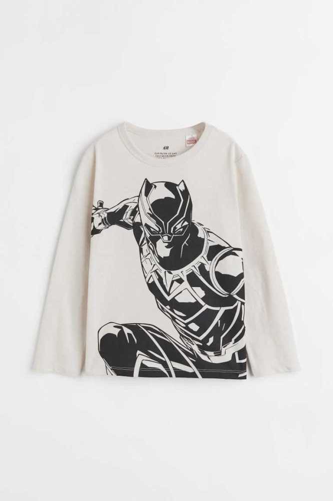 H&M Printed Oberteile Kinder Dunkelgrau | 5837-ILBWG