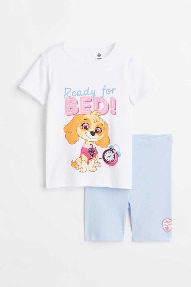 H&M Printed Pajamas Jersey Kinder Rosa | 2178-USCAF