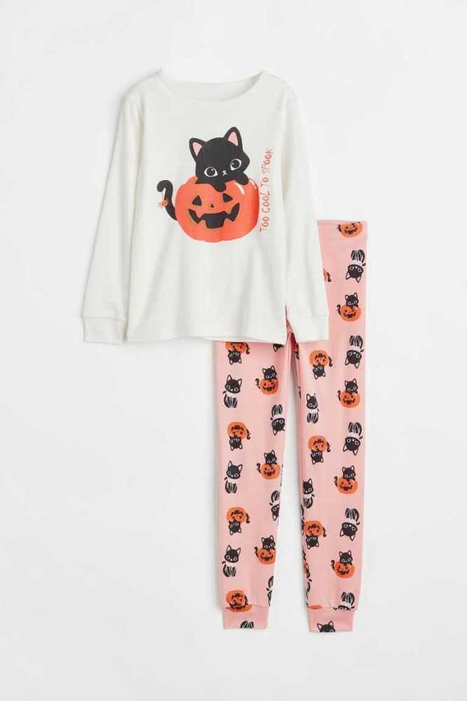 H&M Printed Pyjama-paket Kinder Beige Weiß Rot | 7358-XJOYP