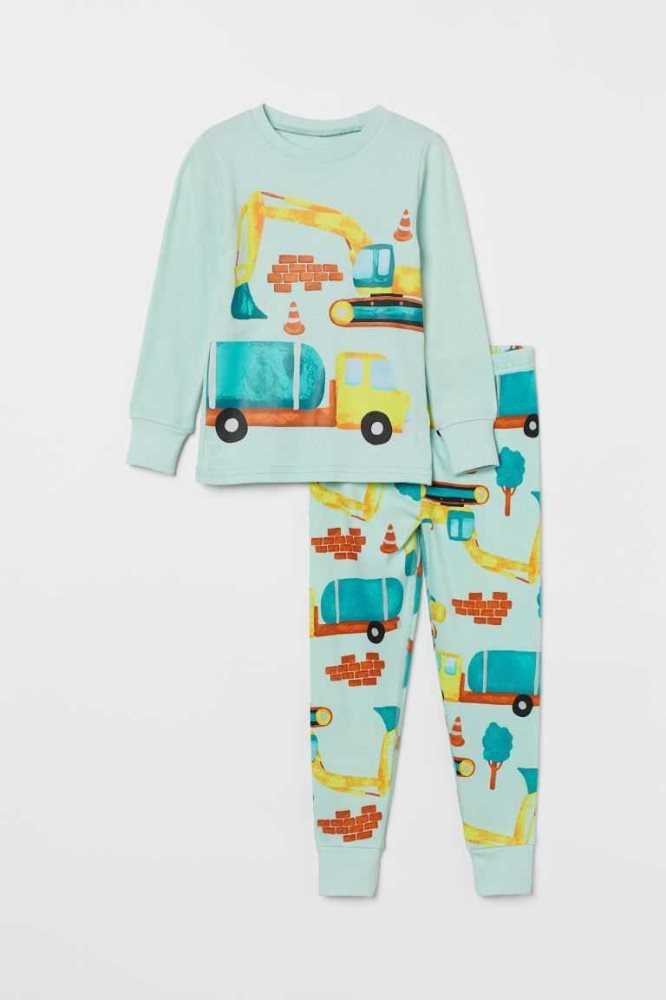 H&M Printed Pyjama-paket Kinder Dunkelblau | 4519-KZDGP