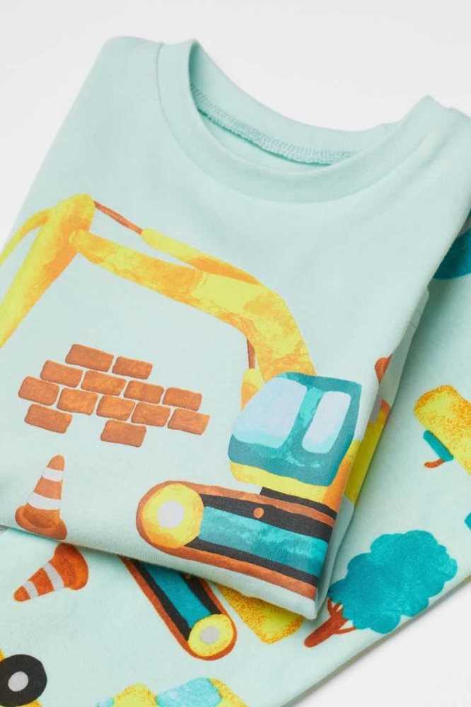 H&M Printed Pyjama-paket Kinder Dunkelblau | 4519-KZDGP