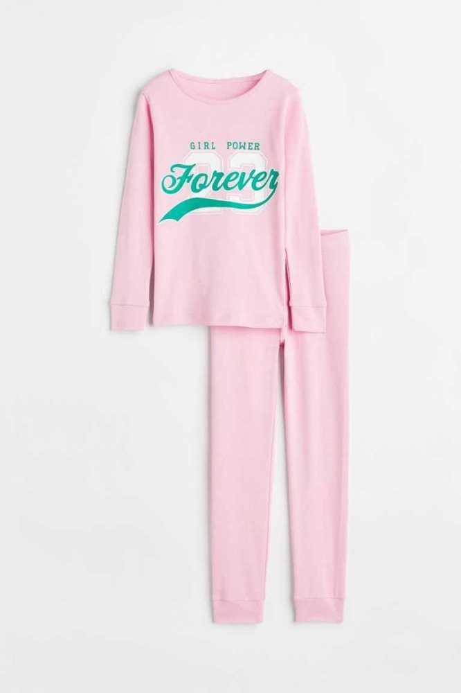 H&M Printed Pyjama-paket Kinder Rosa | 7148-EZHIS